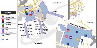 काहिरा अंतरराष्ट्रीय हवाई अड्डे का नक्शा