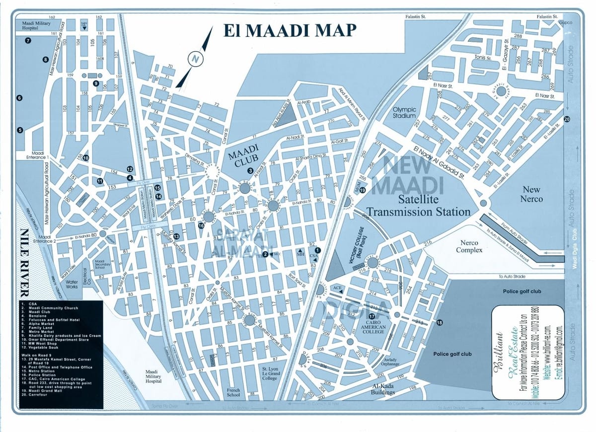 नक्शे के maadi काहिरा
