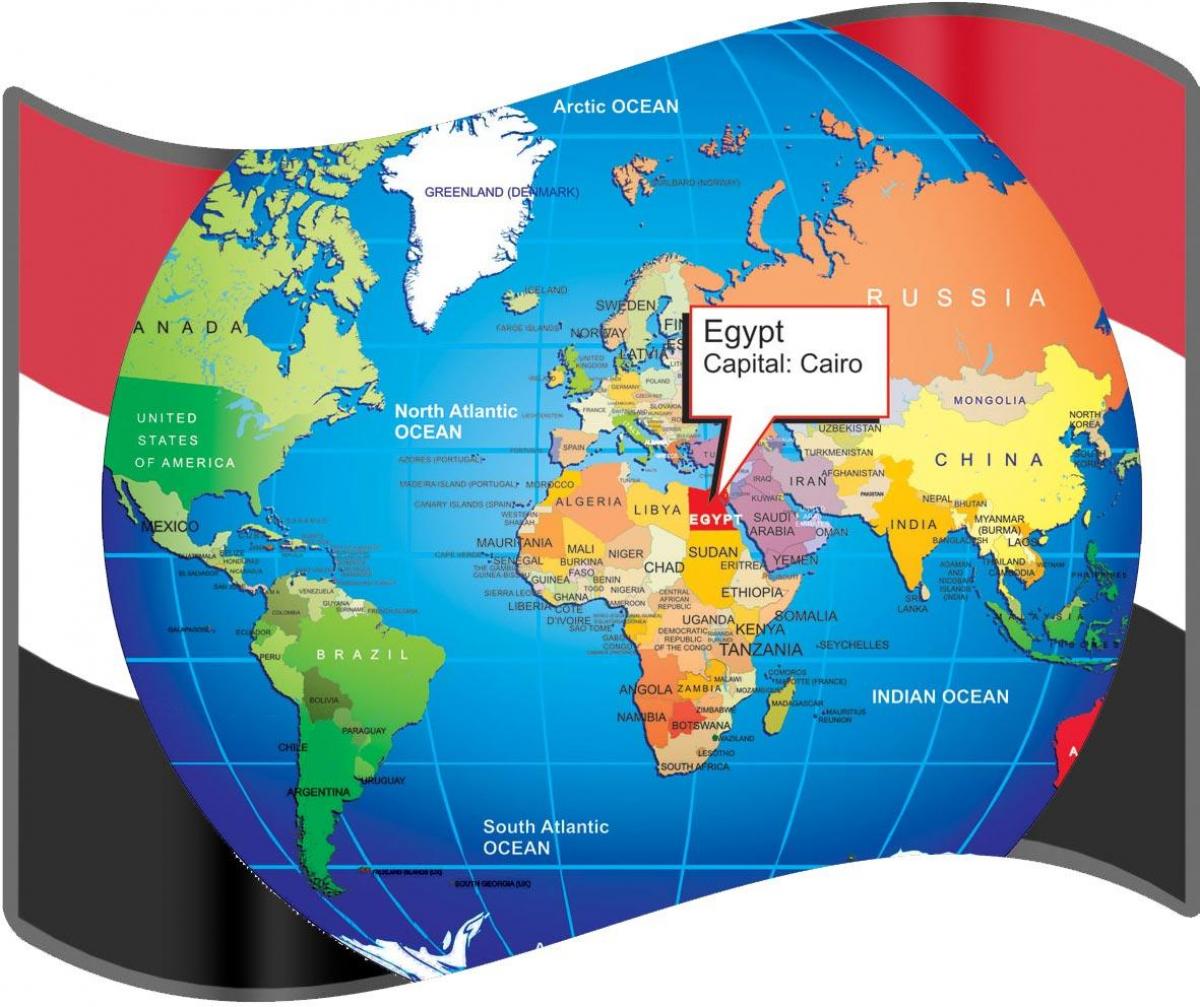 काहिरा स्थान पर दुनिया के नक्शे